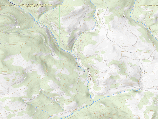 USGS topographic map of Clear Crk Rd-1831-001B