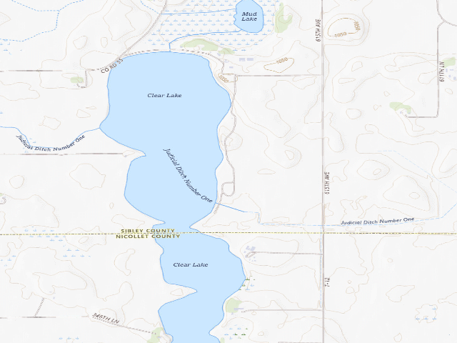 USGS topographic map of Clear Lake Park (Sibley County)