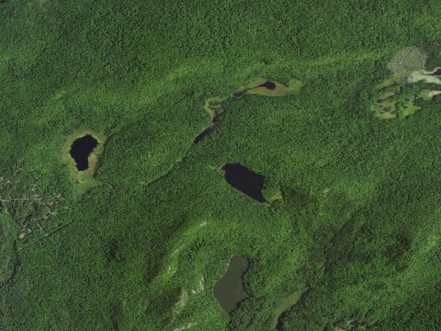 Aerial image of Clear Pond Campsite (Siamese Ponds Wilderness)