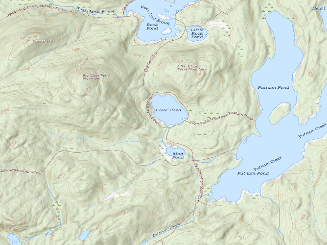 USGS topographic map of CLEAR POND PRIMITIVE TENT SITE (Pharaoh Lake Wilderness)