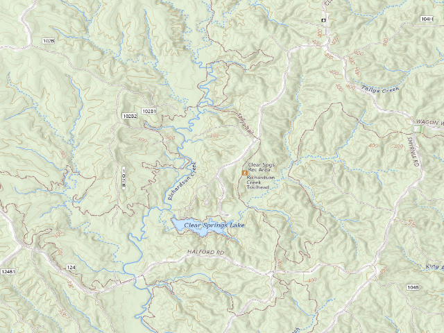USGS topographic map of Clear Spgs Rec Area