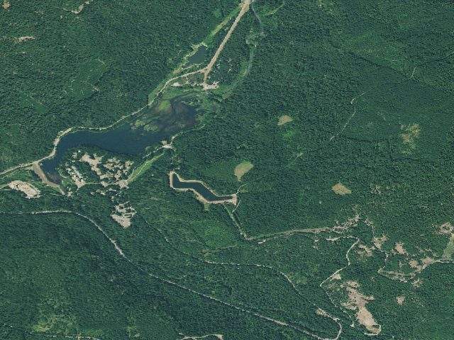 Aerial image of Clearwater #2 Forbay Forest Camp