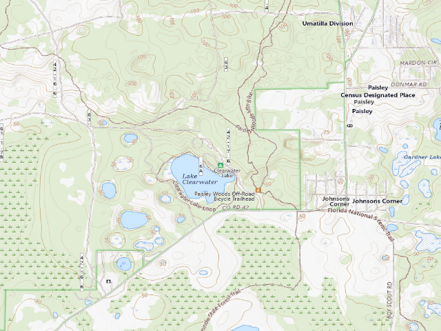 USGS topographic map of Clearwater Lake