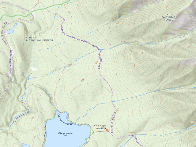 USGS topographic map of Clearwater Loop 01