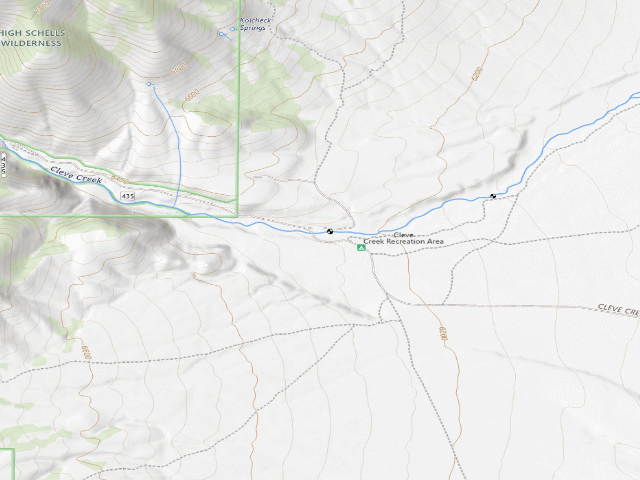 USGS topographic map of Cleve Creek Campground