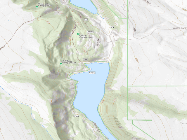 USGS topographic map of Cliff Point Campground