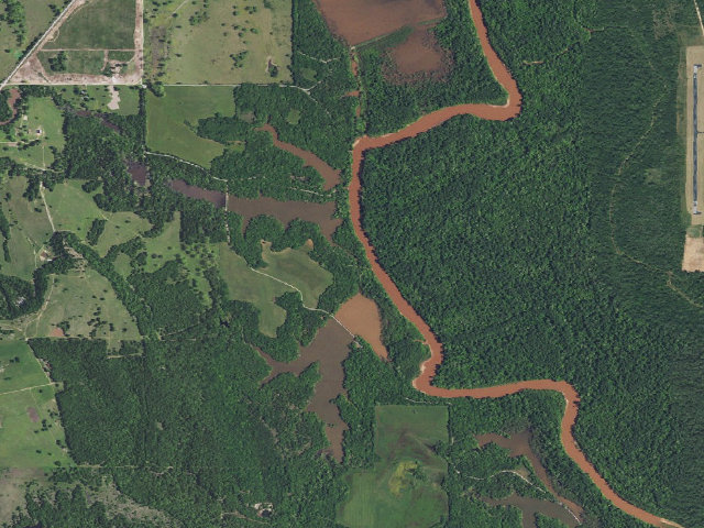 Aerial image of Clifton River Access (Tishomingo WMU)