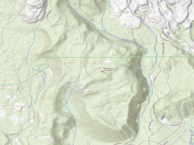 USGS topographic map of Climbers Bivouac