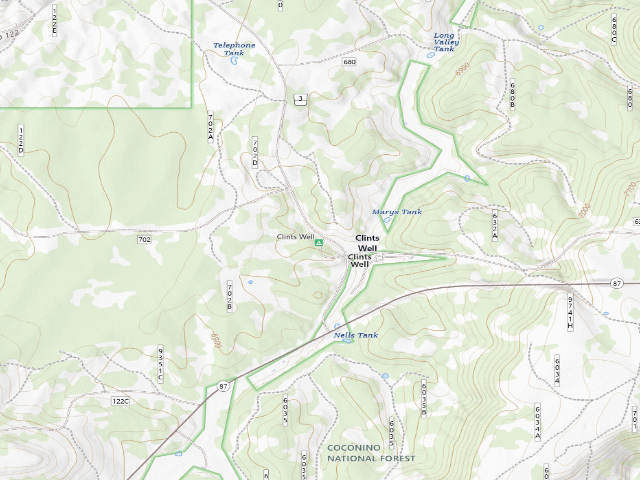 USGS topographic map of Clints Well Campground