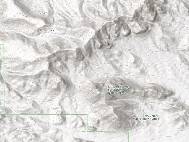 USGS topographic map of Clipper Mountain Wilderness