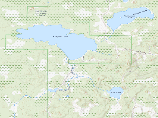 USGS topographic map of Cloquet Lake Site 1