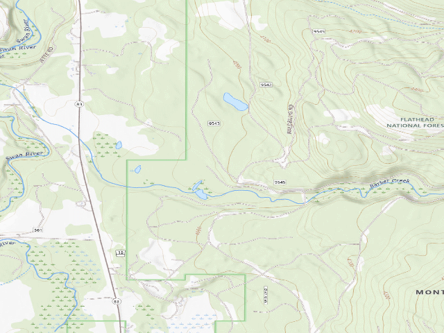 USGS topographic map of Closed Road 9543