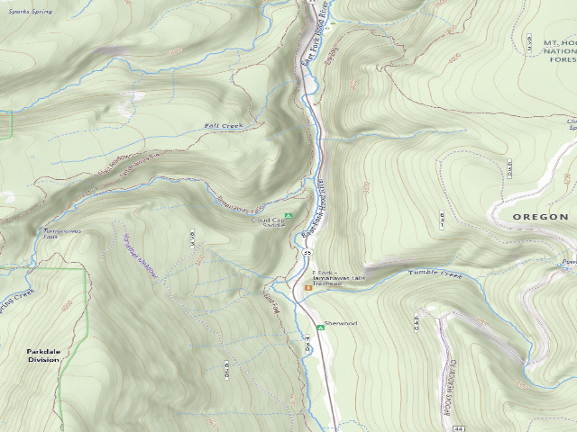 USGS topographic map of Cloud Cap Saddle