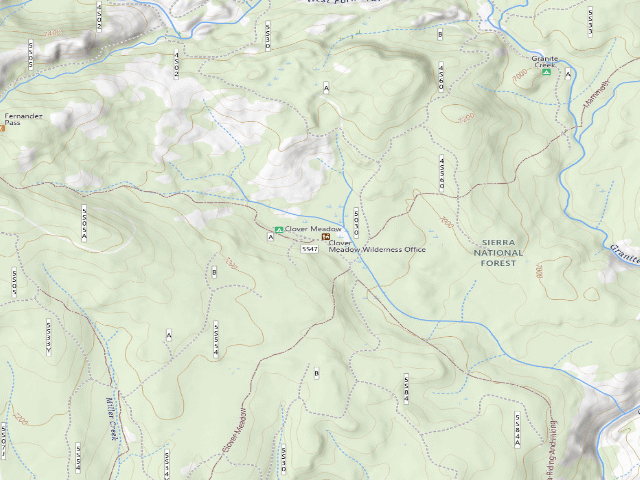USGS topographic map of Clover Meadow