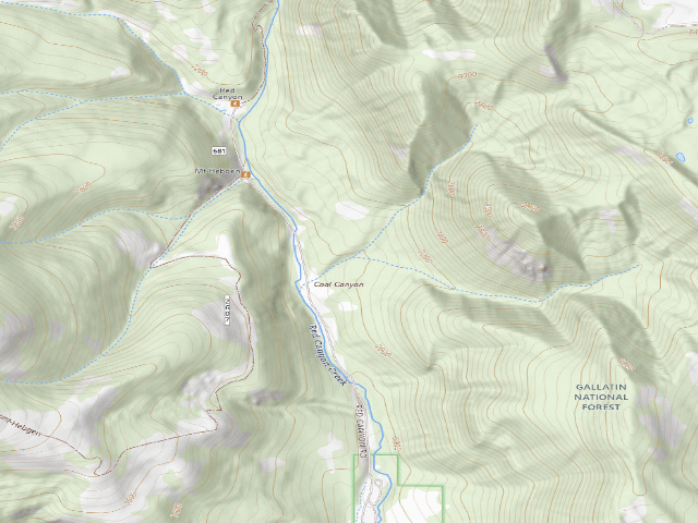 USGS topographic map of Coalcanyon Camp