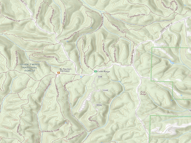 USGS topographic map of Cobb Ridge