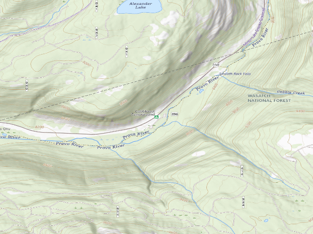 USGS topographic map of Cobblerest Campground