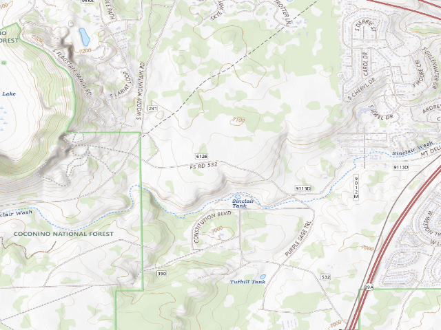 USGS topographic map of Coconino National Forest