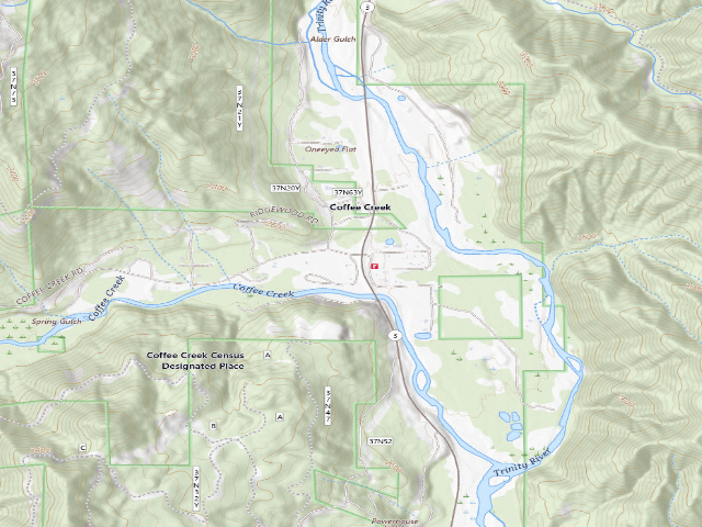 USGS topographic map of Coffee Creek Rd
