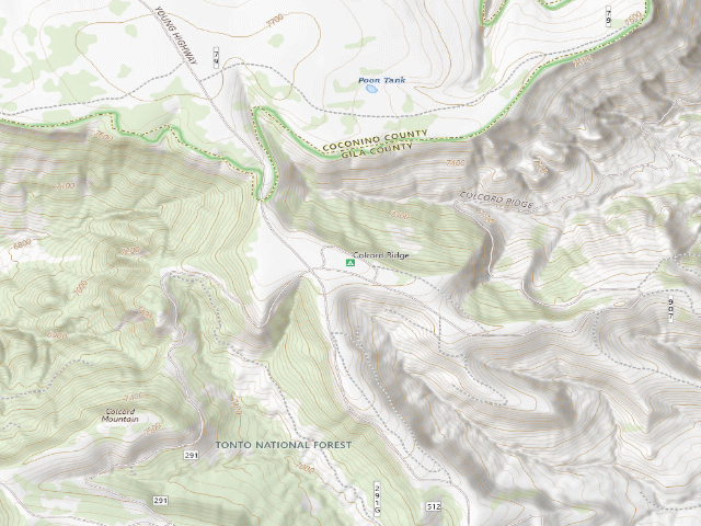 USGS topographic map of Colcord Ridge
