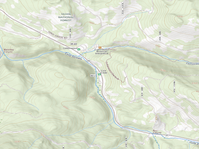 USGS topographic map of Cold Creek