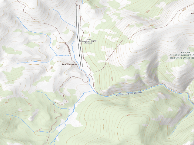 USGS topographic map of Cold Meadows Airfield