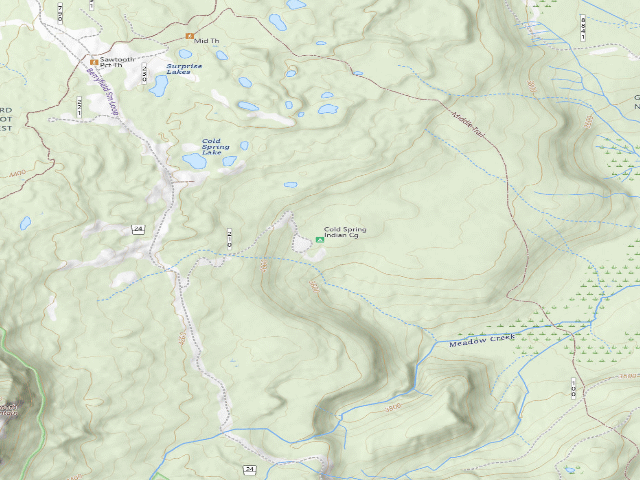 USGS topographic map of Cold Spring Indian Cg