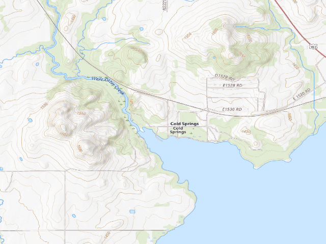 USGS topographic map of Cold Springs (Mountain Park WMA)