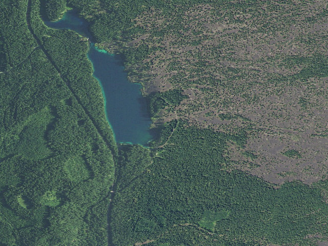 Aerial image of Cold Water Cove Campground
