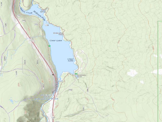 USGS topographic map of Cold Water Cove Campground