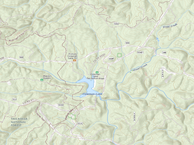 USGS topographic map of Coleman Lake Recreation Area