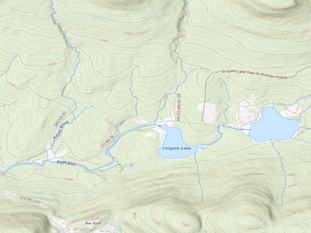 USGS topographic map of Colgate Lake Designated Primitive Tent Site [DEC #16108] (Colgate Lake Wild Forest)