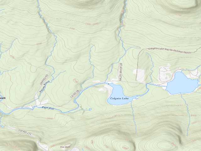 USGS topographic map of Colgate Lake Primitive Tent Site [DEC #16107] (Colgate Lake Wild Forest)