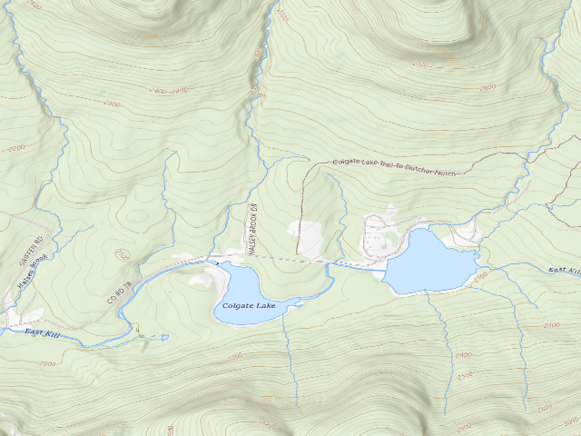 USGS topographic map of Colgate Lake Trail Primitive Tent Site [DEC #16104] (Colgate Lake Wild Forest)