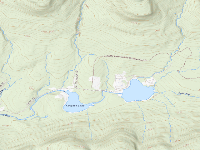 USGS topographic map of Colgate Lake Trail Primitive Tent Site [DEC #16105] (Colgate Lake Wild Forest)