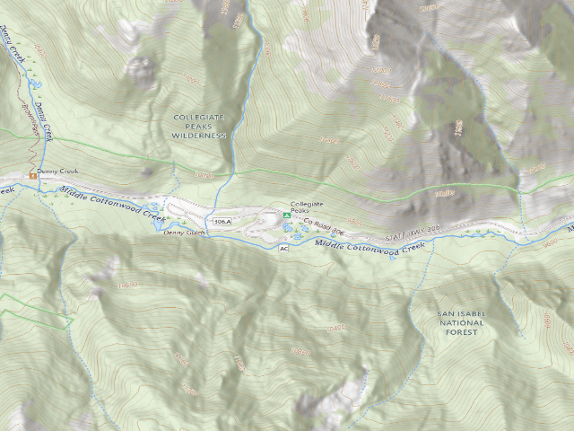 USGS topographic map of Collegiate Peaks