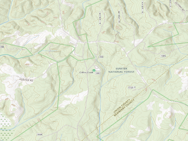 USGS topographic map of Collins Creek