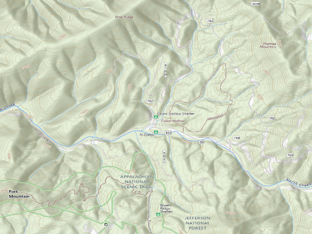 USGS topographic map of Colon Hollow Shelter