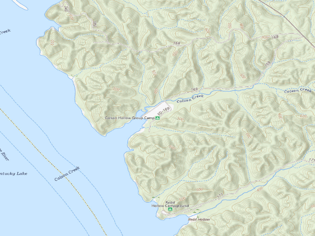 USGS topographic map of Colson Hollow Group Camp
