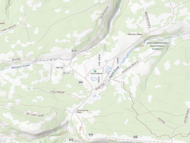 USGS topographic map of Columbine