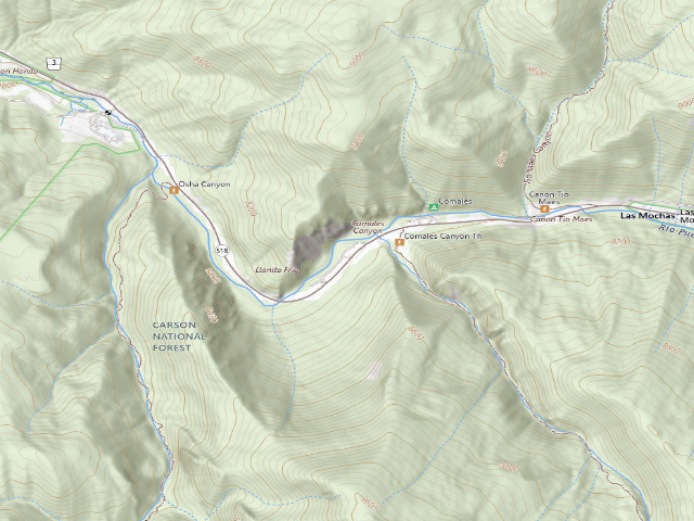 USGS topographic map of Comales Campground