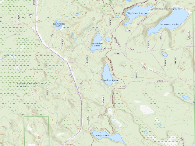 USGS topographic map of Condon Lakes West