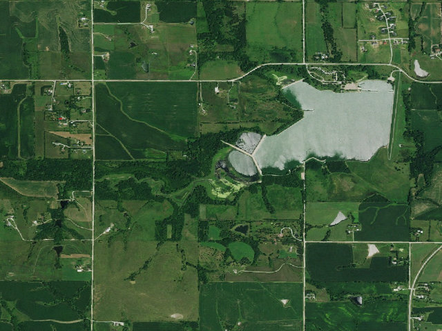 Aerial image of Conestoga Lake WMA