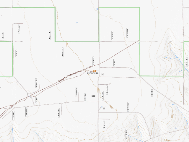 USGS topographic map of Conestoga Trailhead (Cimarron National Grassland)
