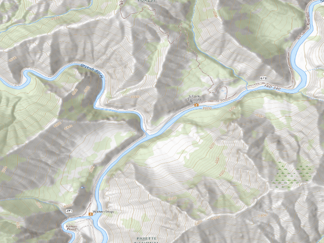 USGS topographic map of Confluence Camping