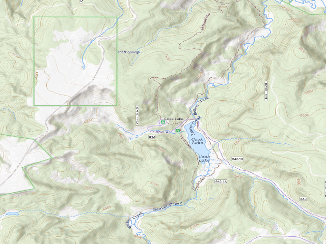 USGS topographic map of Cook Lake