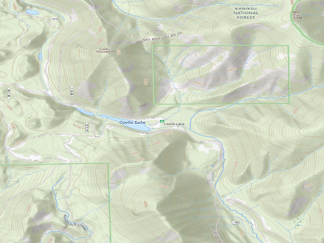 USGS topographic map of Cooks Lake
