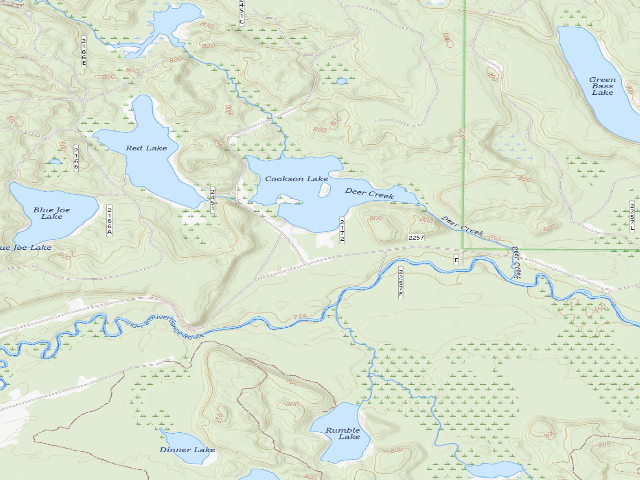 USGS topographic map of Cookson Lake Camping Area