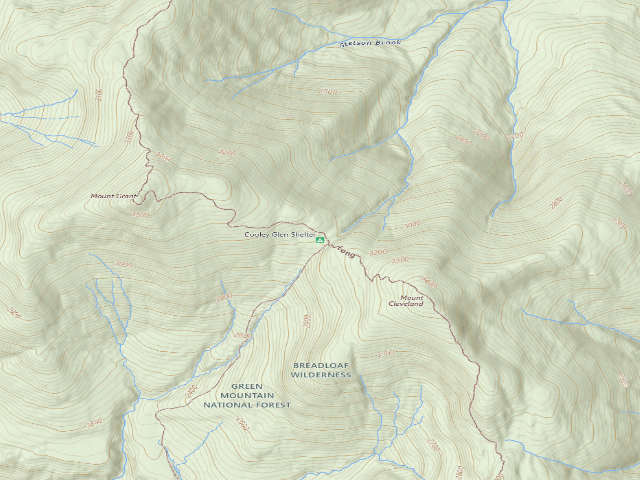 USGS topographic map of Cooley Glen Shelter