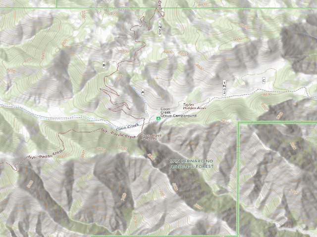 USGS topographic map of Coon Creek Group Campground